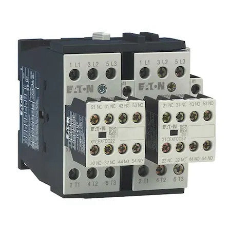 Eaton Xtcr032c21a Iec Magnetic Contactor, 1Nc/2No, 120V Ac, 3 P, Reversing,