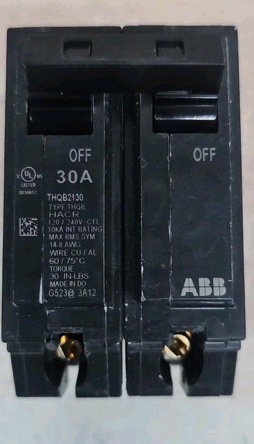 GENERAL ELECTRIC THQB2130 CIRCUIT BREAKER 2 POLE 30A 120/240V Bolt on New