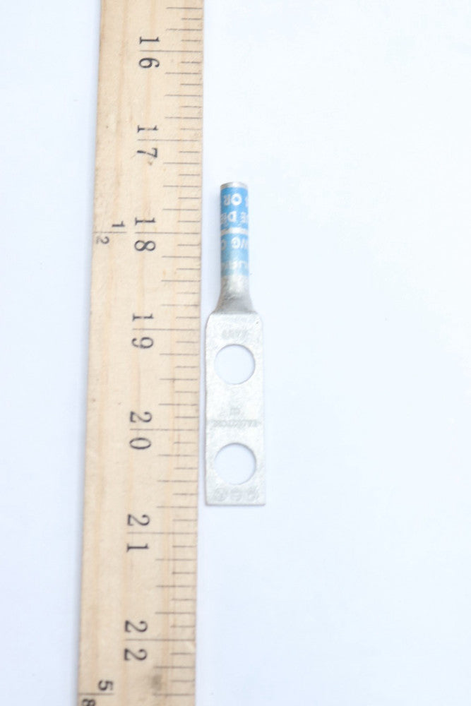 Burndy 2-Hole Long Barrel Compression Terminal #6 AWG 3/8" x 1" x 0.63" x 3.22"