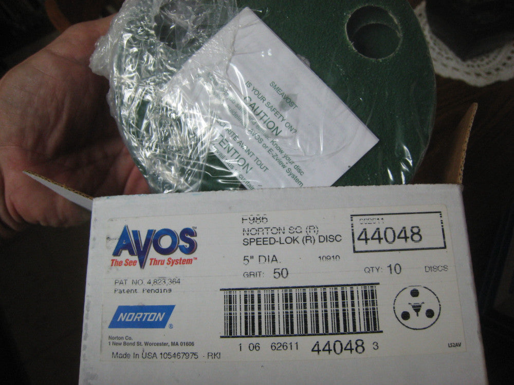 5 Inch Speedlok (R) Discs 50 Grit F986 Lot of 10 SG (R) 986 #44048