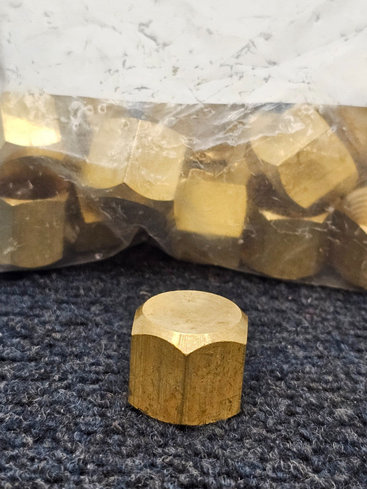 (QTY 15) HPBFFN5I58 Brass Compression Cap 3/8-inch Inner Diameter