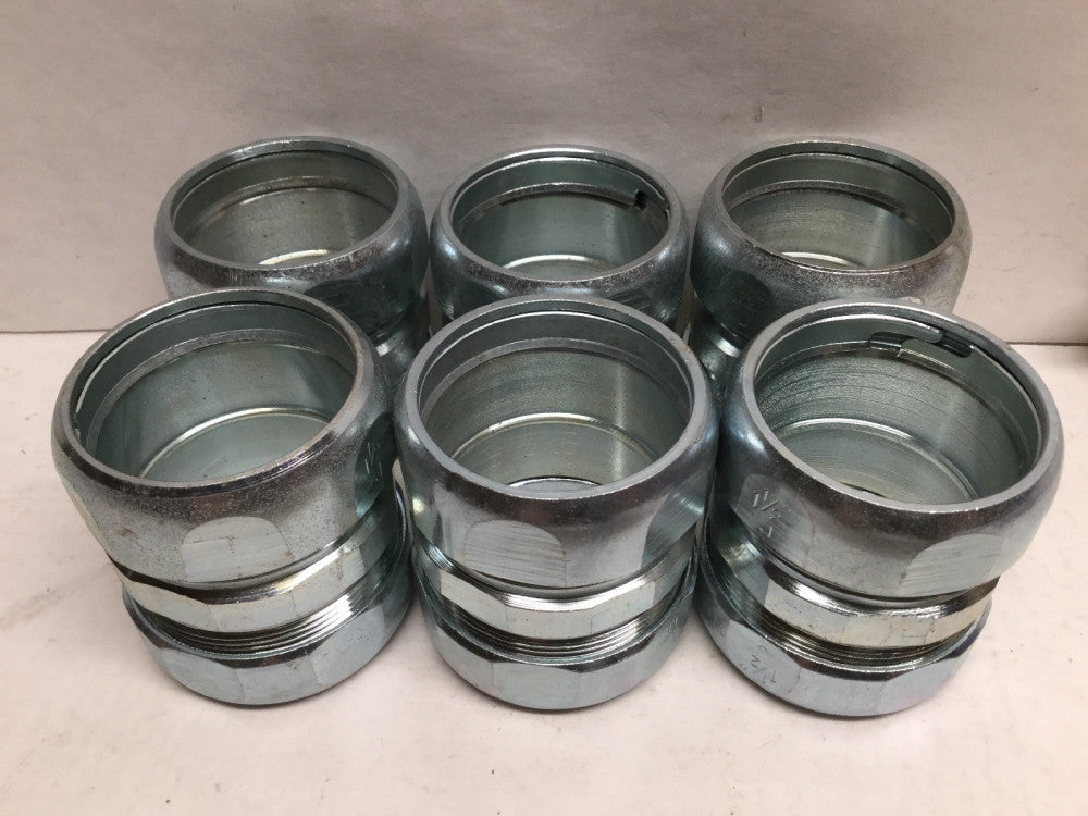 1 1/2” Straight Compression Coupling Liquidtight (Pack of 6)