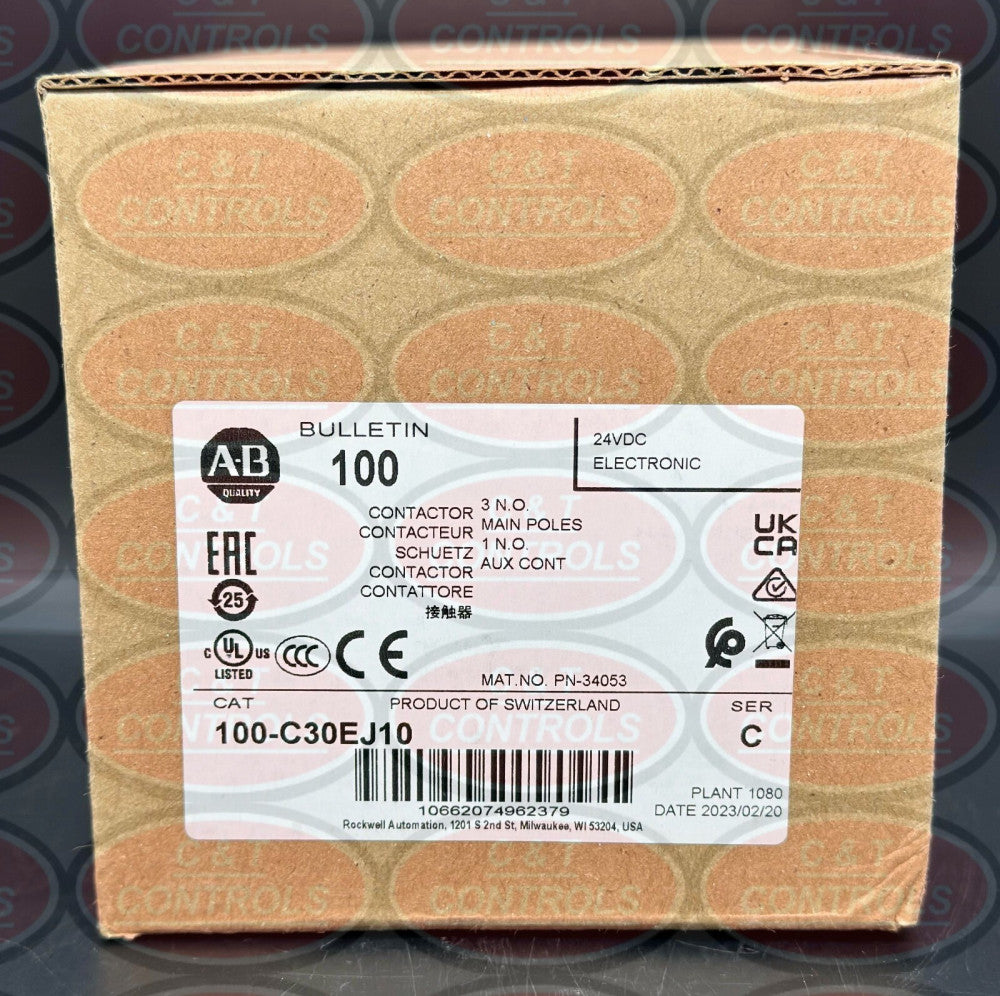 Allen Bradley 100-C30EJ10 30A 24V DC IEC Contactor New In Box USA Stock