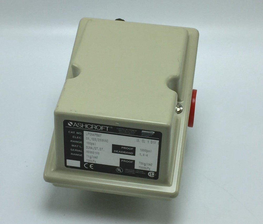 Ashcroft LPSN4PB07 Pressure Switch 5A 125/250VAC 100PSI