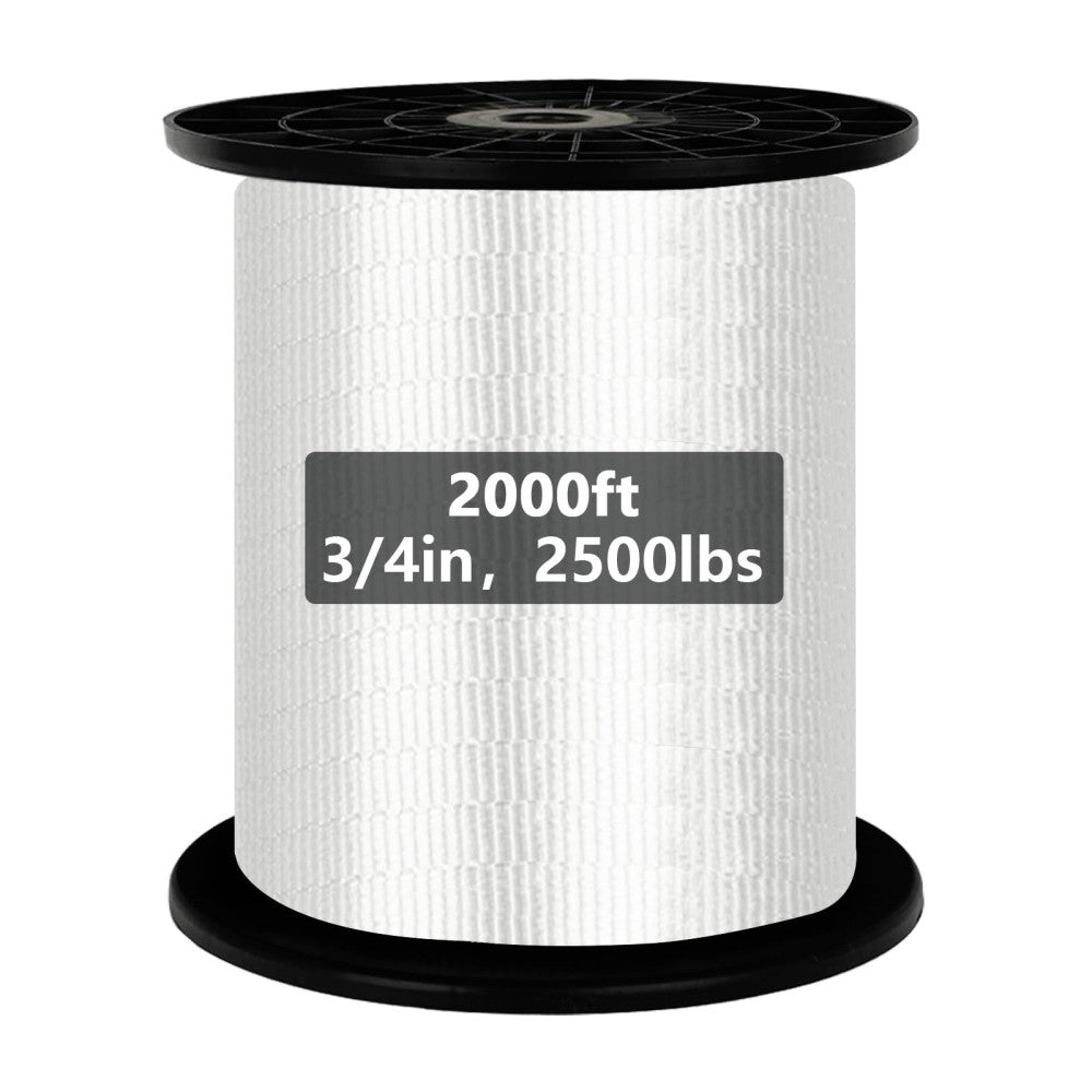 2500Lbs Mule Tape 2000ft X 3/4’’ Polyester Mule Webbing for Wire & Cable Cond...