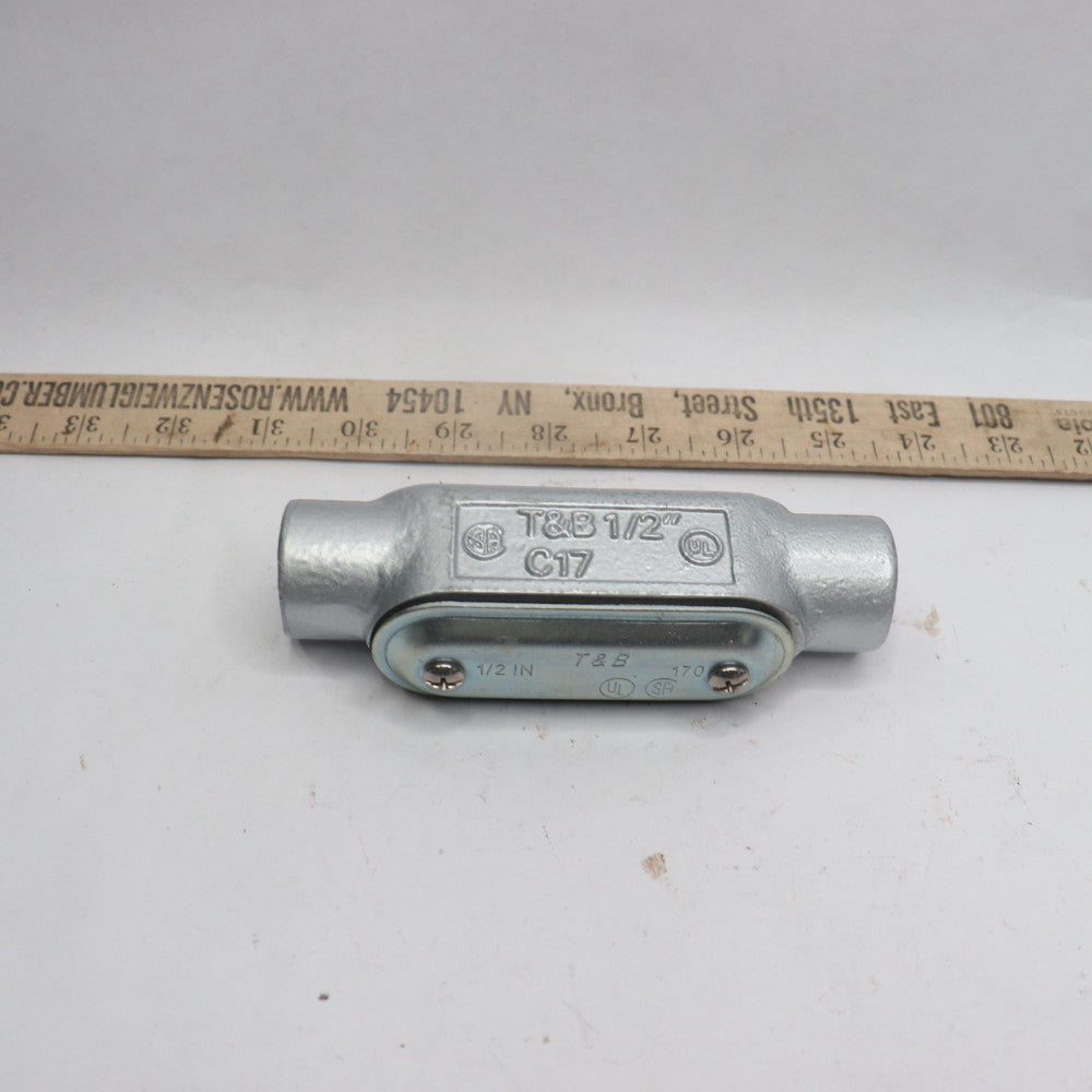 T&B Conduit Body, Cover & Gasket Iron/Zinc Gray 1/2"