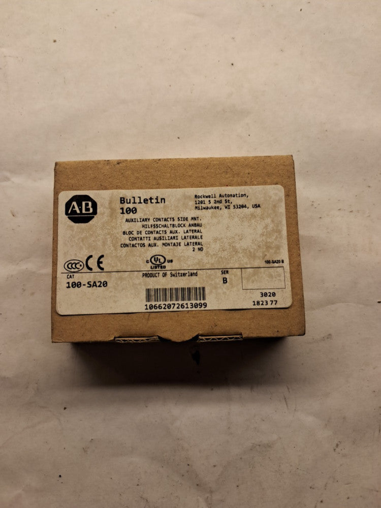 Allen Bradley 100-SA20 Auxiliary Contact Side Mount, 2 NO Contacts