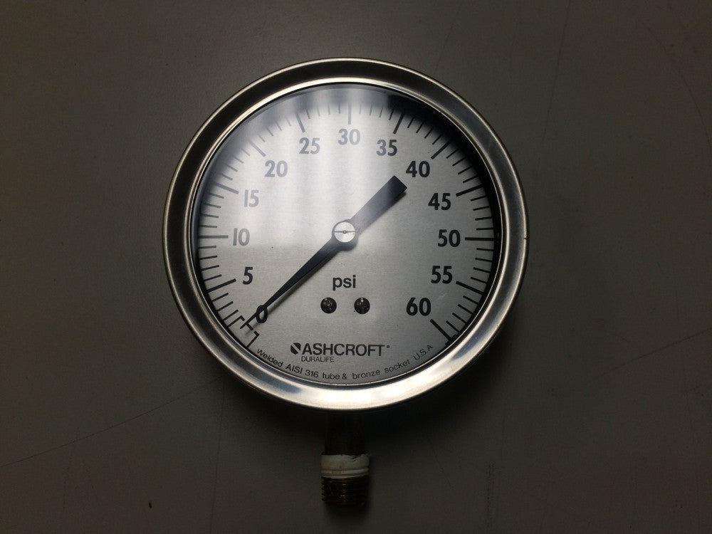 NEW Ashcroft 35-1009-AWL-02L-60 Pressure Gauge 0 - 60 PSI