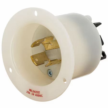 Hubbell Wiring Device-Kellems Hbl2435st Locking Receptacle, 20 A, 480V Ac,