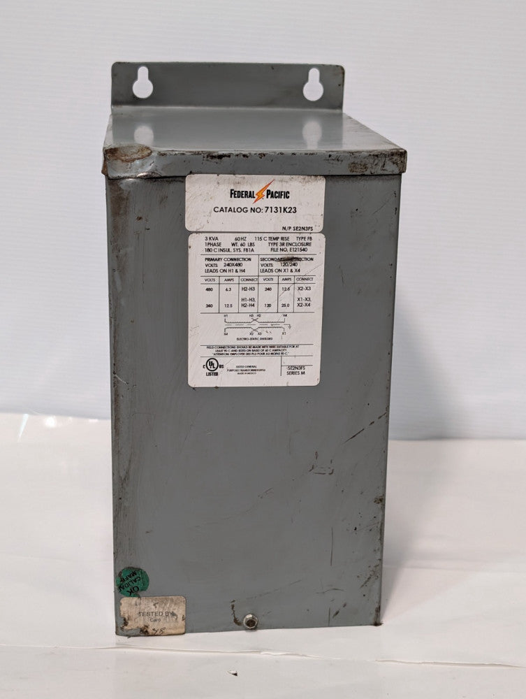 Federal Pacific 7131K23 SE2N3FS Series M 3KVA 60Hz Type FB3R Transformer