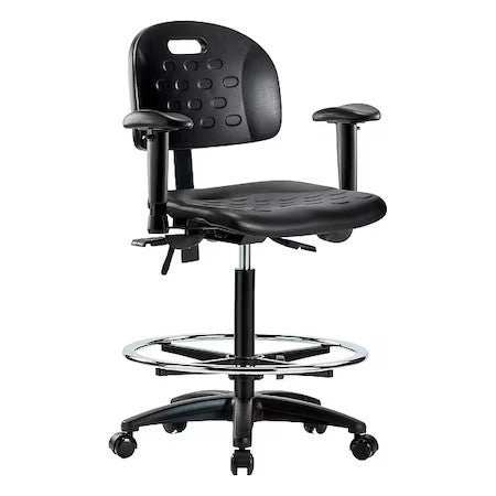 Zoro Select Br-Hphbch-Rg-T1-A1-Cf-Rc-Blk Esd Task Chair, Adjustable Arms,