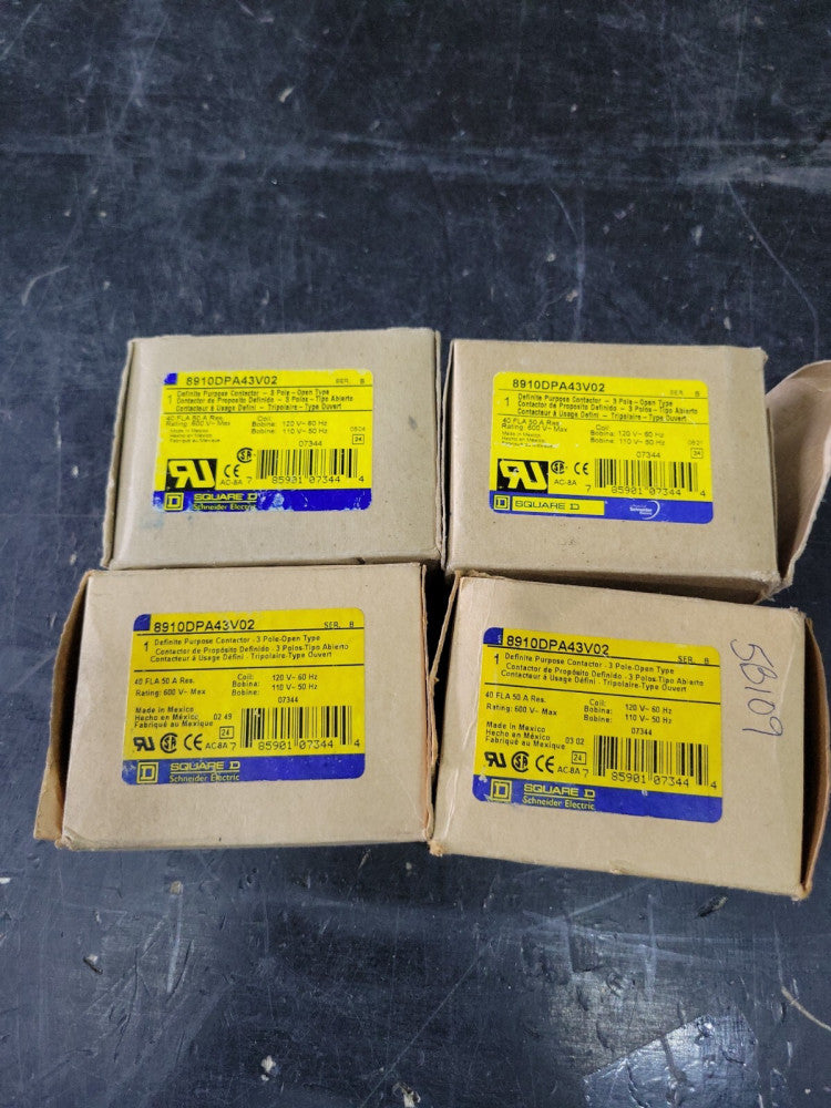 1 NEW Square D 8910DPA43V02 Definite Purpose Contactor