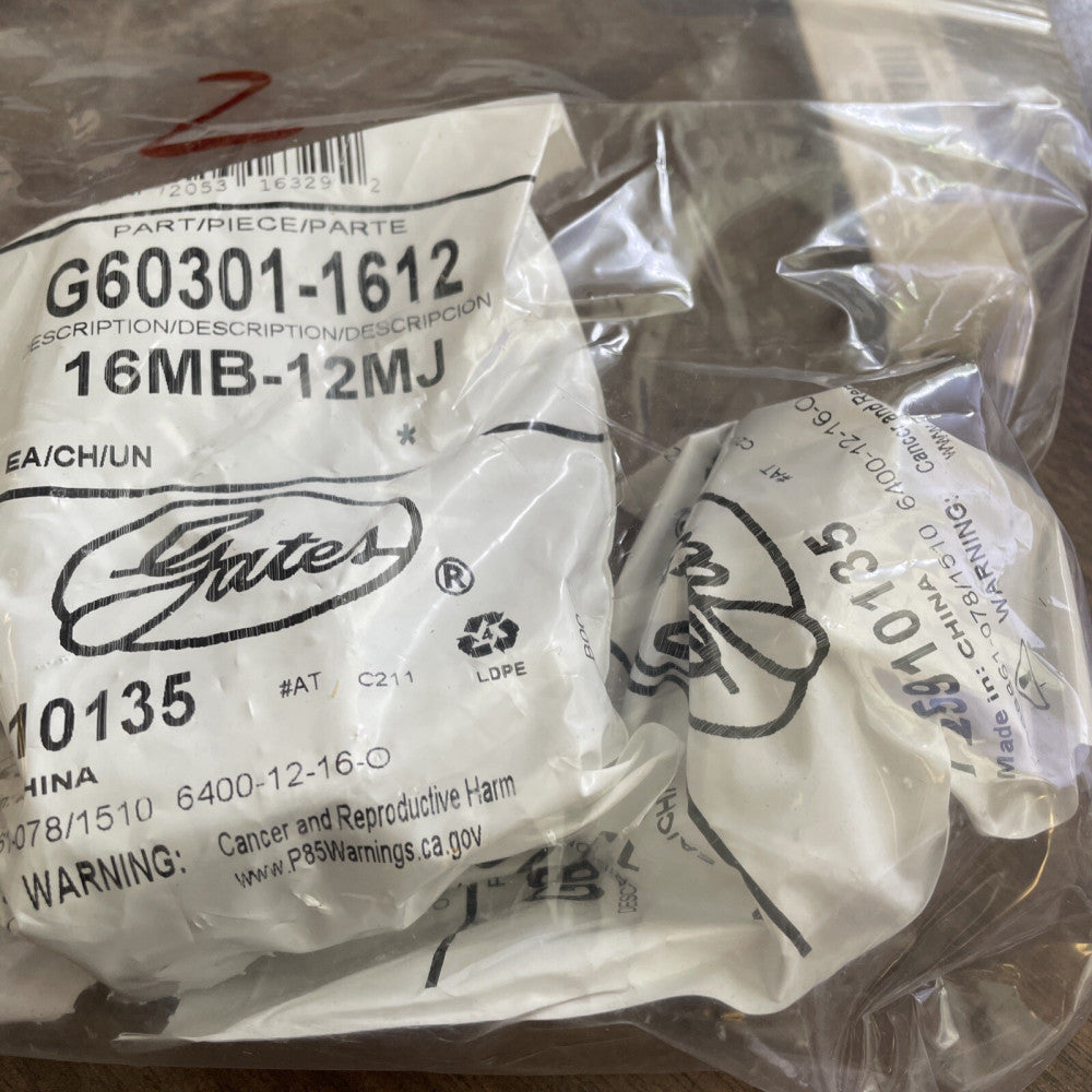 (2) Gates Gates 16MB-12MJ - G60301-1612 Hydraulic Hose Adapter