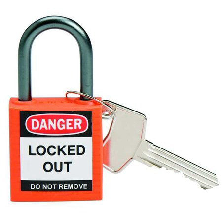 Brady 118957 Lockout Padlock, Ka, Orange, 1-2/5"H, Pk3