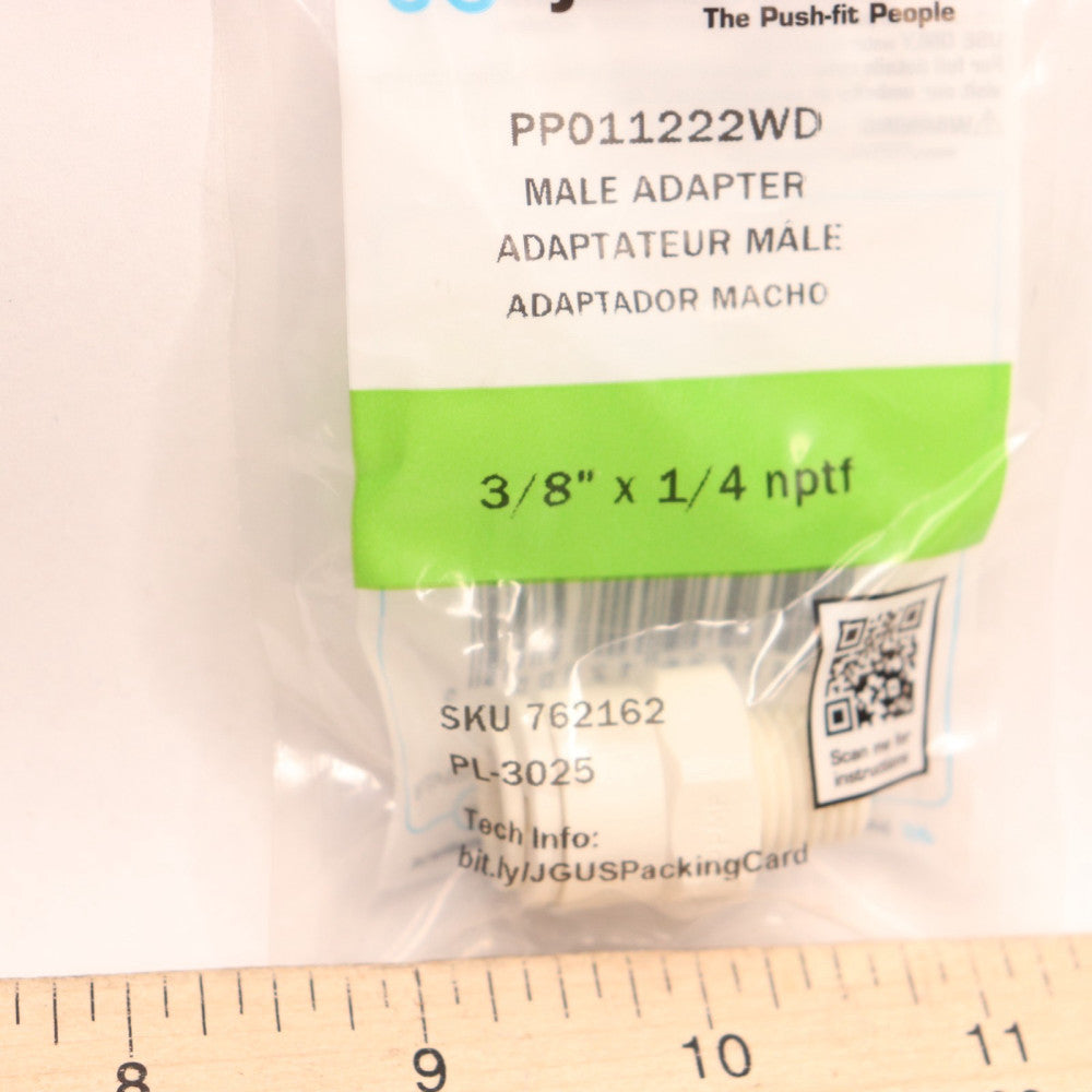 John Guest Push-to-Connect Adapter Polypropylene 3/8" O.D. x 1/4" MIP NPTF
