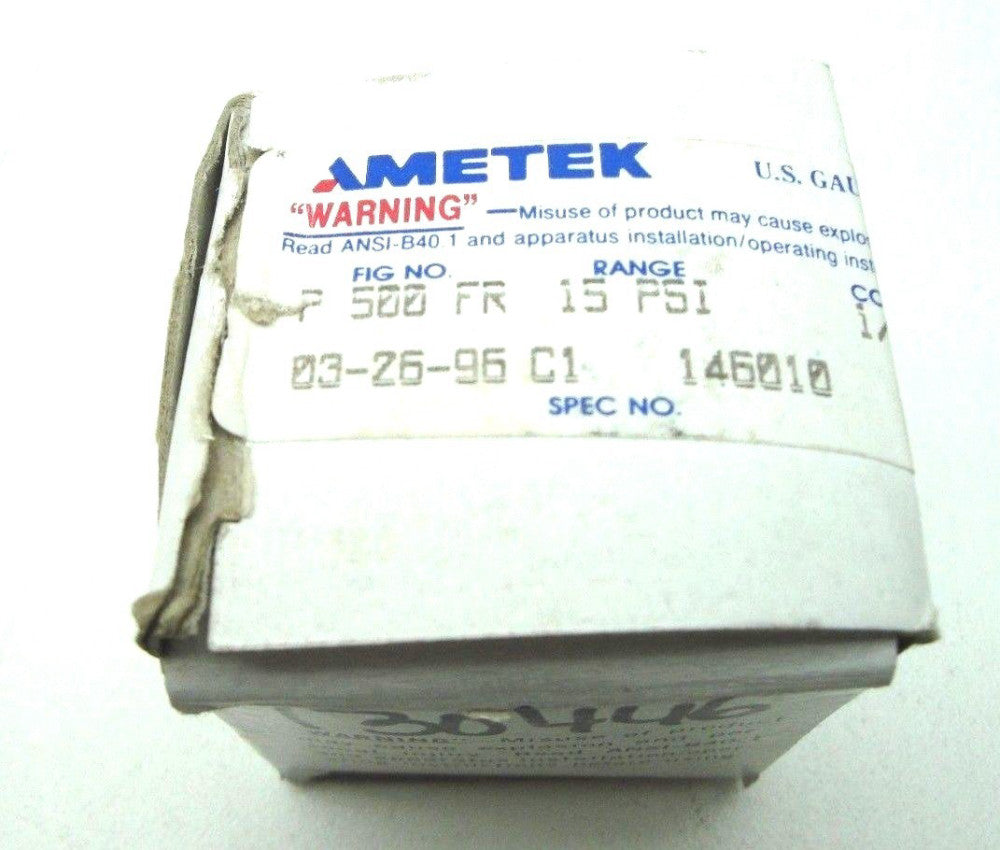 Ametek P500FR 15 psi Pressure Gauge NEW IN BOX