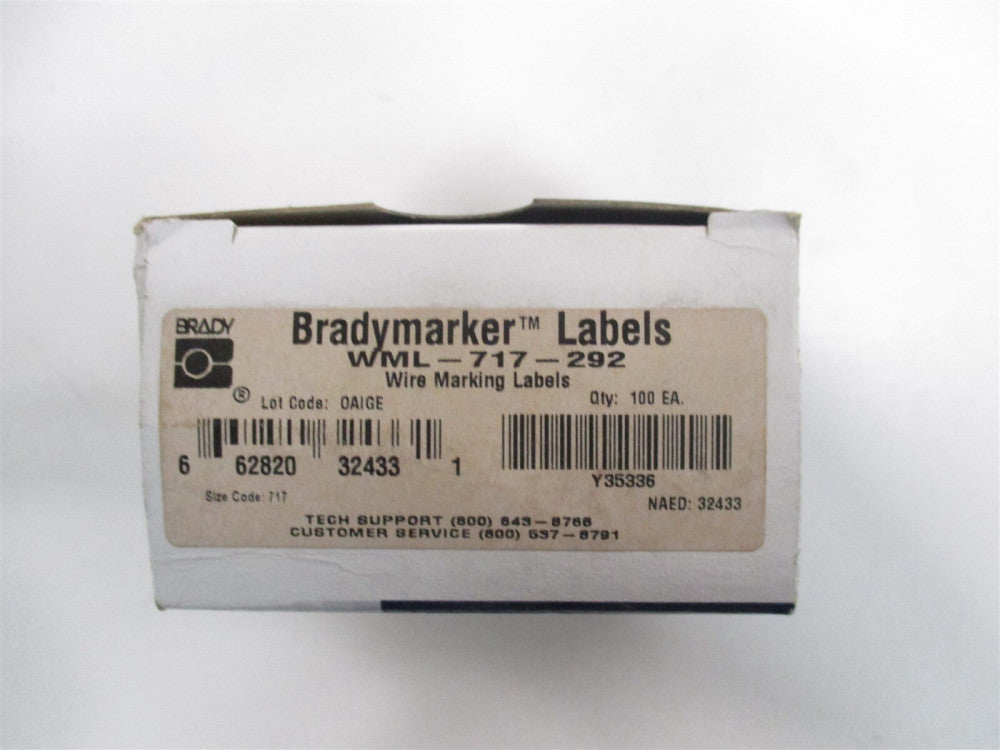 Brady WML-717-292 White Cable Mark Label 1-1/2" W X 4" H Box Of 100 Per Sale