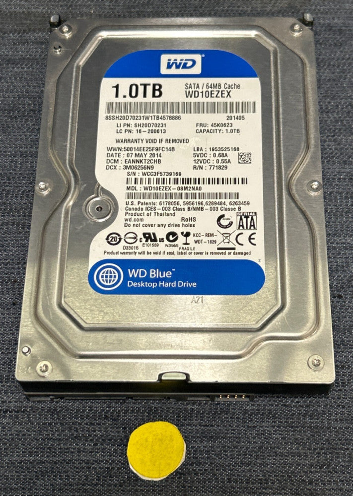 WESTERN DIGITAL HARD DRIVE WD10EZEX-08M2N0 1.0TB SATA/64MB CACHE