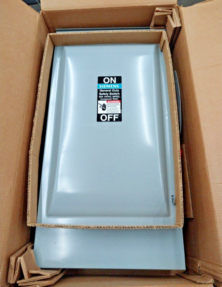 NEW SIEMENS 200 AMP NON-FUSED SAFETY SWITCH 240 VAC 3 POLE 3R RAINPROOF GNF324R