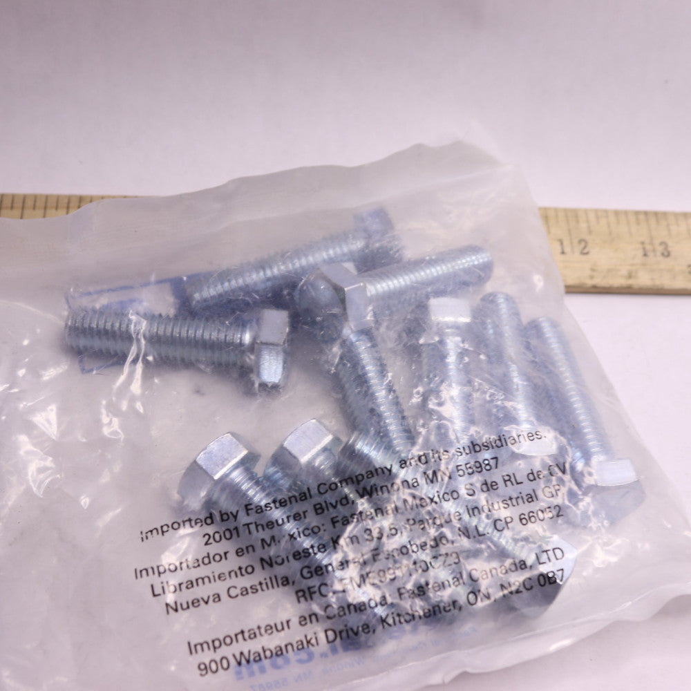 (10-Pk) Fastenal Tap Bolt SAE J429 Grade 5 Zinc Finish Steel 1/2"-13 x 2"