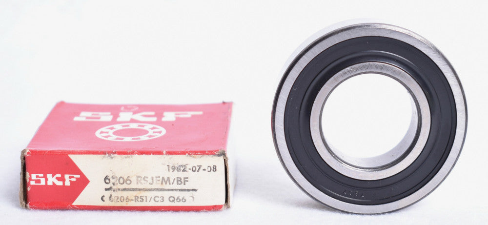 SKF Single Sided Rubber Sealed Steel Ball Bearing 6206-2RSJEM 6206-2RSJEM/BF