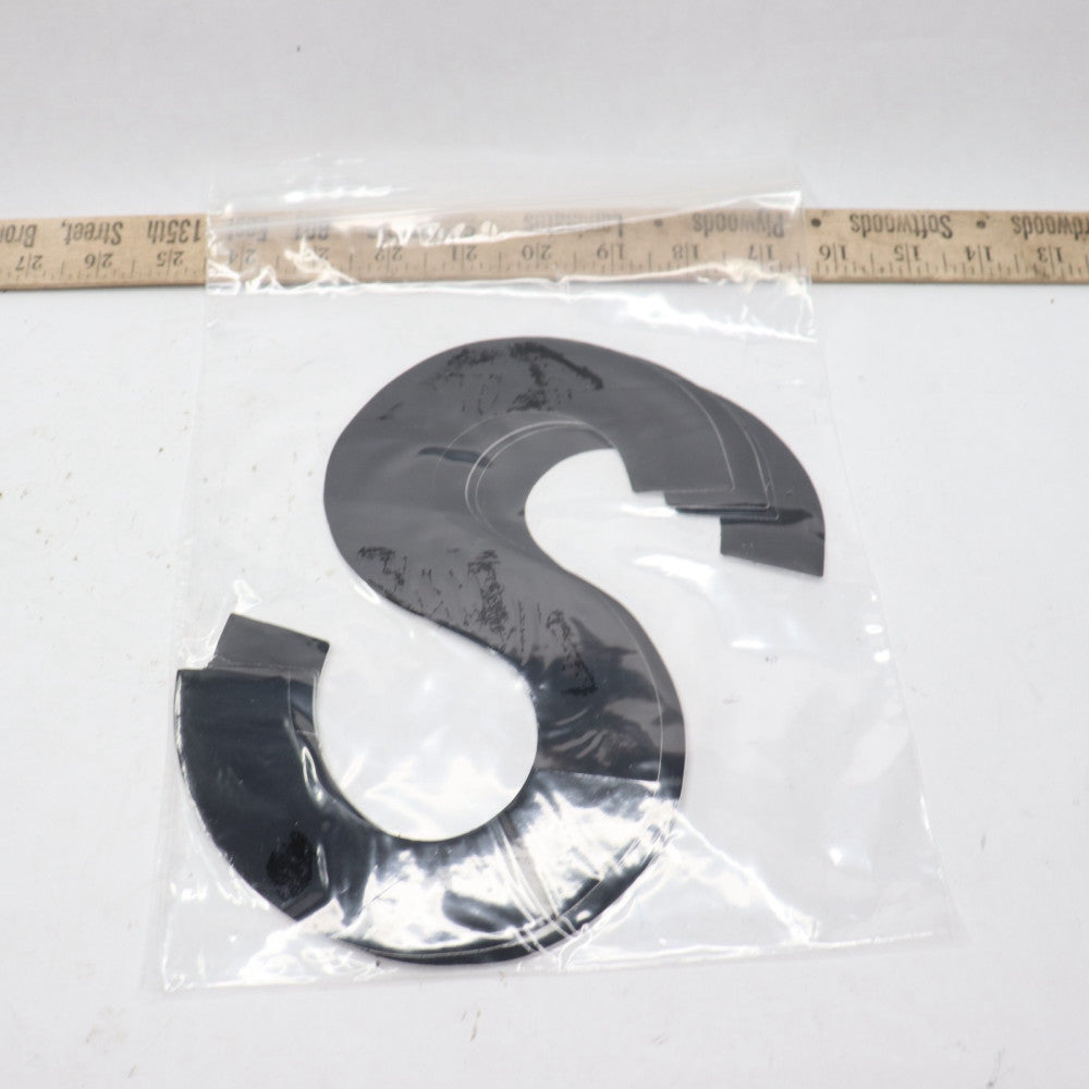 (10-Pk) Die-Cut Label Letter S Vinyl Black 8"