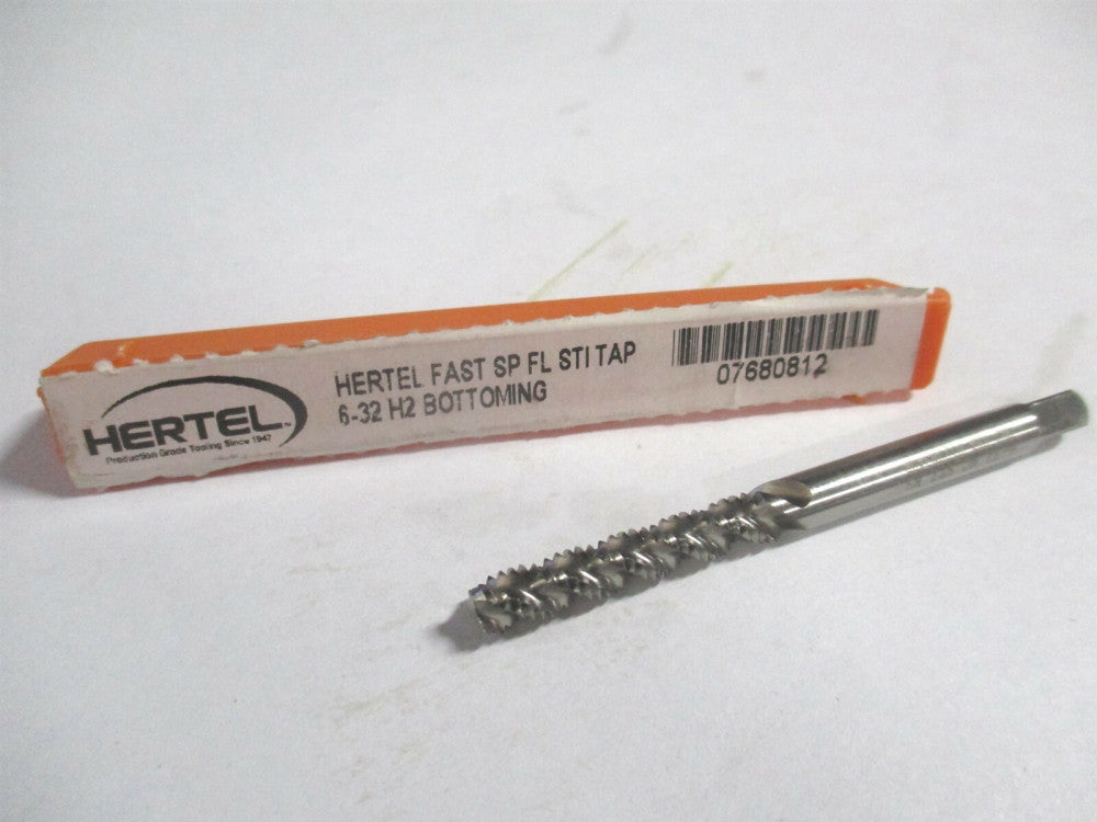 (K007308AS) #6-32 UNC HSS 3 Flute Spiral Flute Bottoming Chamfer STI Tap