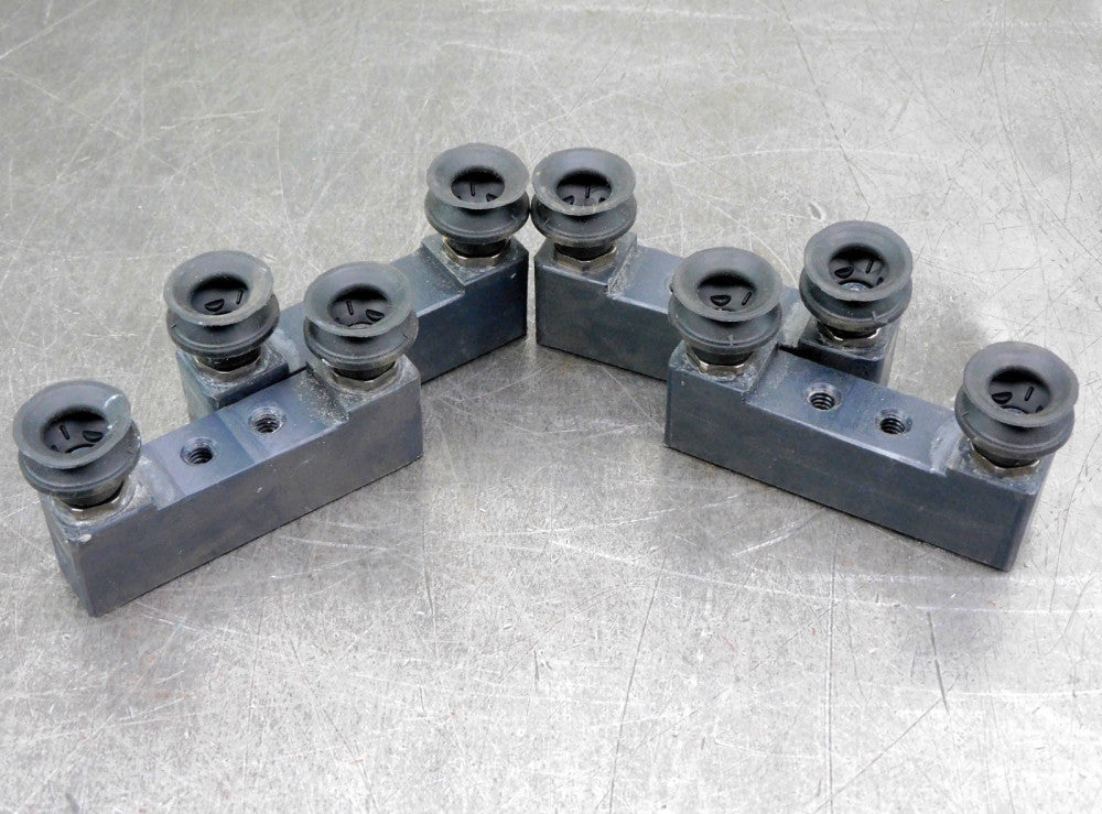 Suction Cup Lift Manifold 2 Inlets 2 Outlets 1/8" NPT Lot of Four (4)