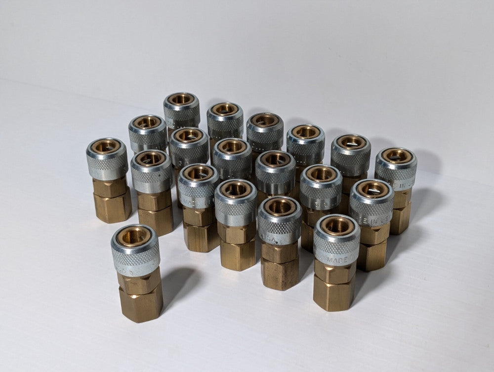 Lot of 19 Foster 310 4404 Brass + Steel Pneumatic Socket 1/2" NPT 1/2" FPT