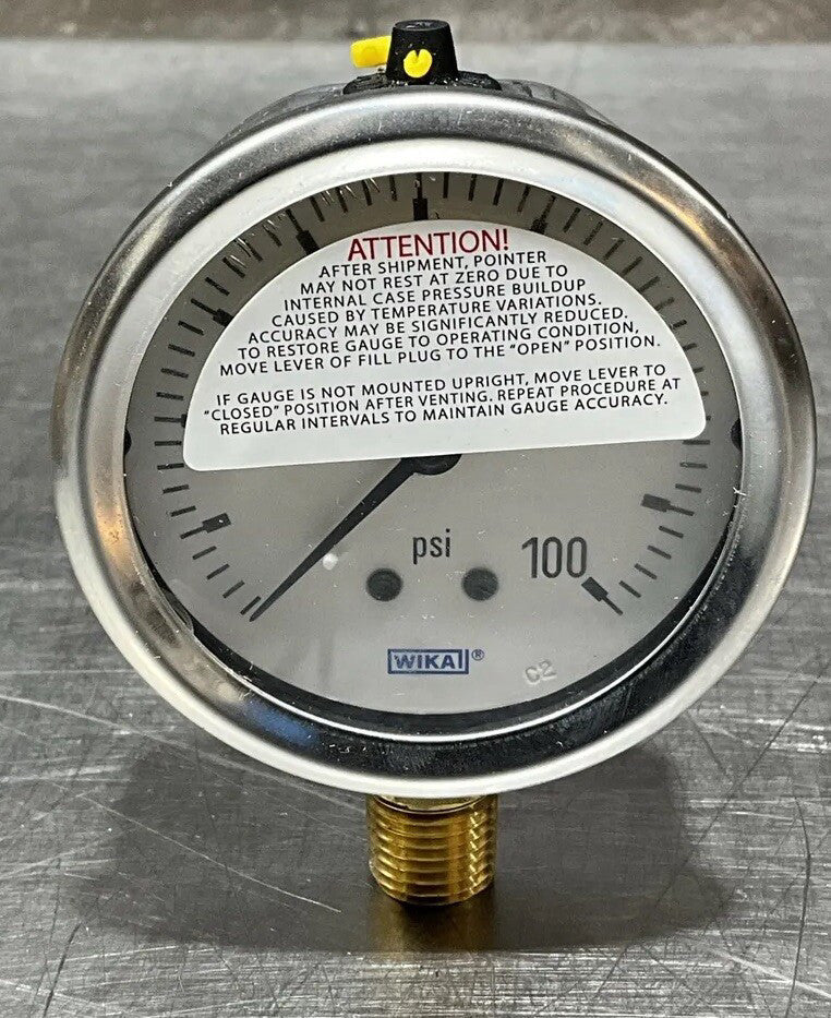WIKA Pressure Gauge 9767061 Type 213.53, 2.5" 100psi 1/4” NPT LM NOS Surplus
