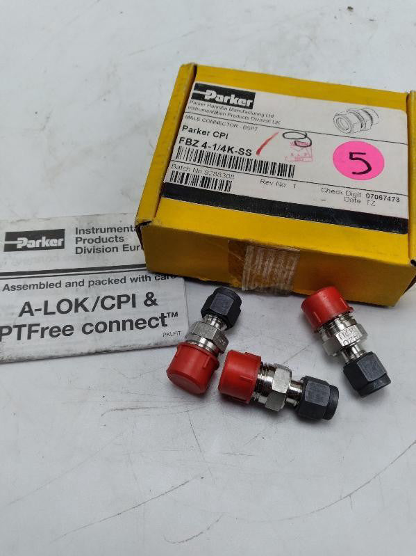 NEW Parker FBZ 4-1/4-SS Male Connector 1/4" NPT Lot of 3