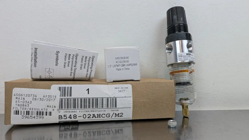 Parker B548-02AHCG/M2 Integral Filter Regulator Gauge 1/4" 150PSI