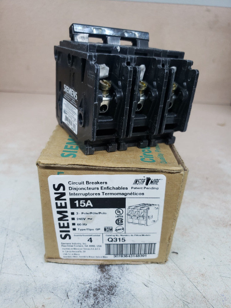 1- NEW SIEMENS Q315 3POLE 15AMP 240V AC 10KAIC CIRCUIT BREAKER