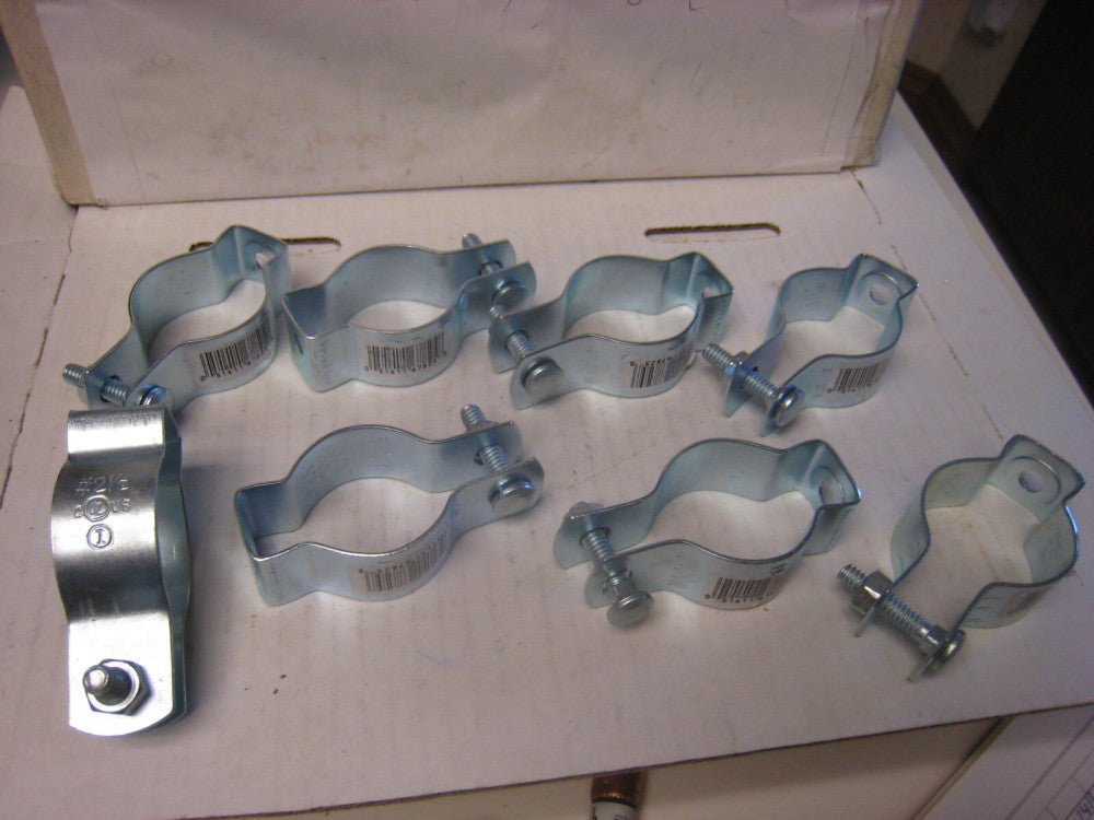 HALEX 2-1/2B Conduit Hanger with Bolt and Nuts fits 1-1/4" EMT - Lot of 8