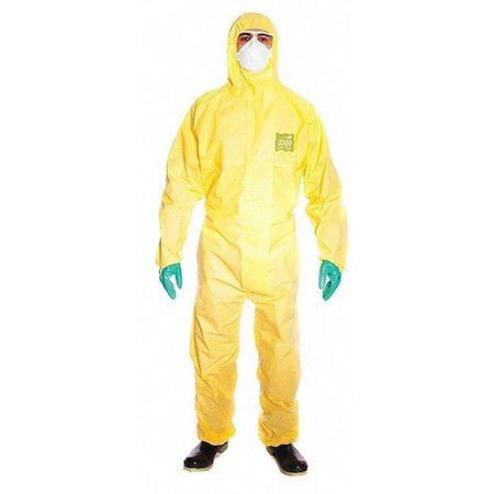 Ansell 682300Plus Disposable Coverall, Hooded, L, Polyethylene, Zipper, Elastic