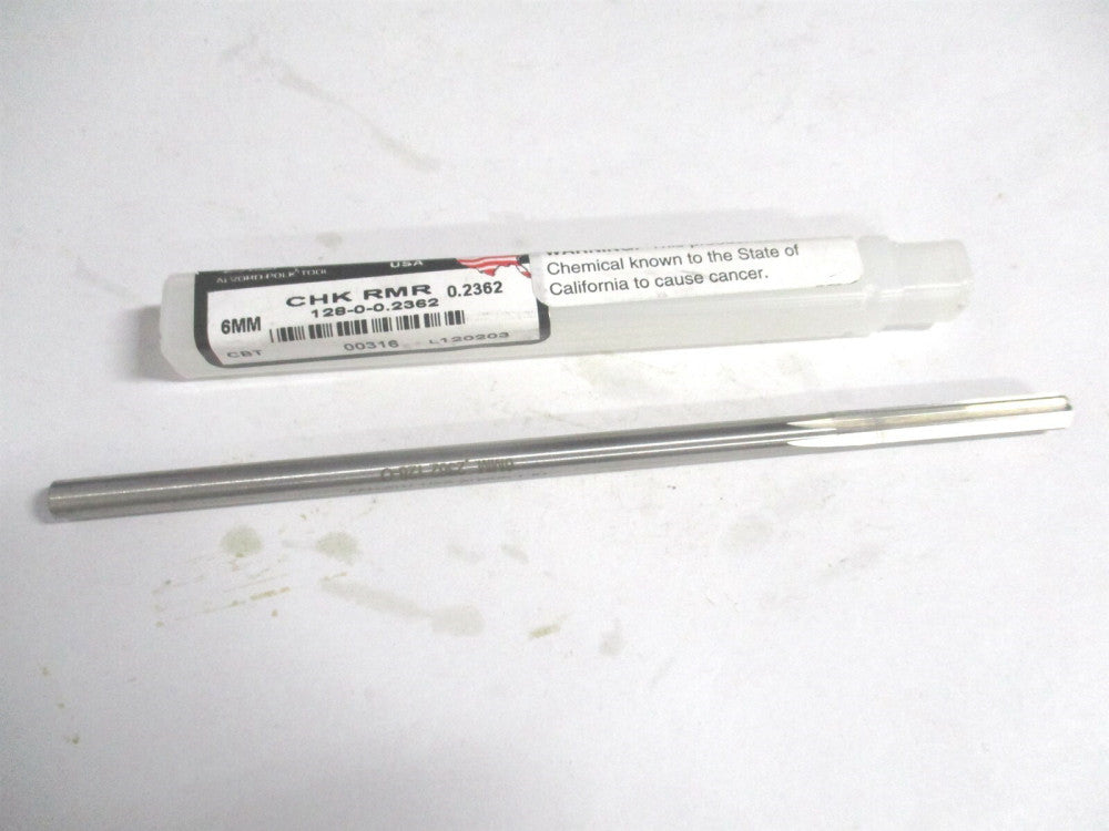 Alvord Polk (00345) 0.315 x 1-1/2 x 6 Straight Flute Cobalt 6Fl Chucking Reamer