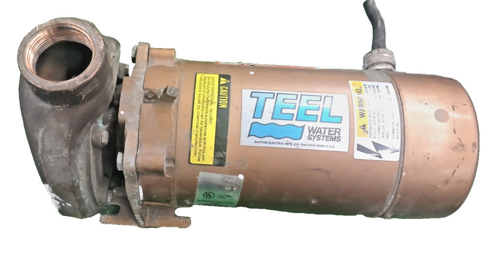 TEEL 3 HP STRAIGHT CENTRIFUGAL PUMP 3PH 3 HP 4XZ04 W/DAYTON 1-1/2 HP 3450 RPM