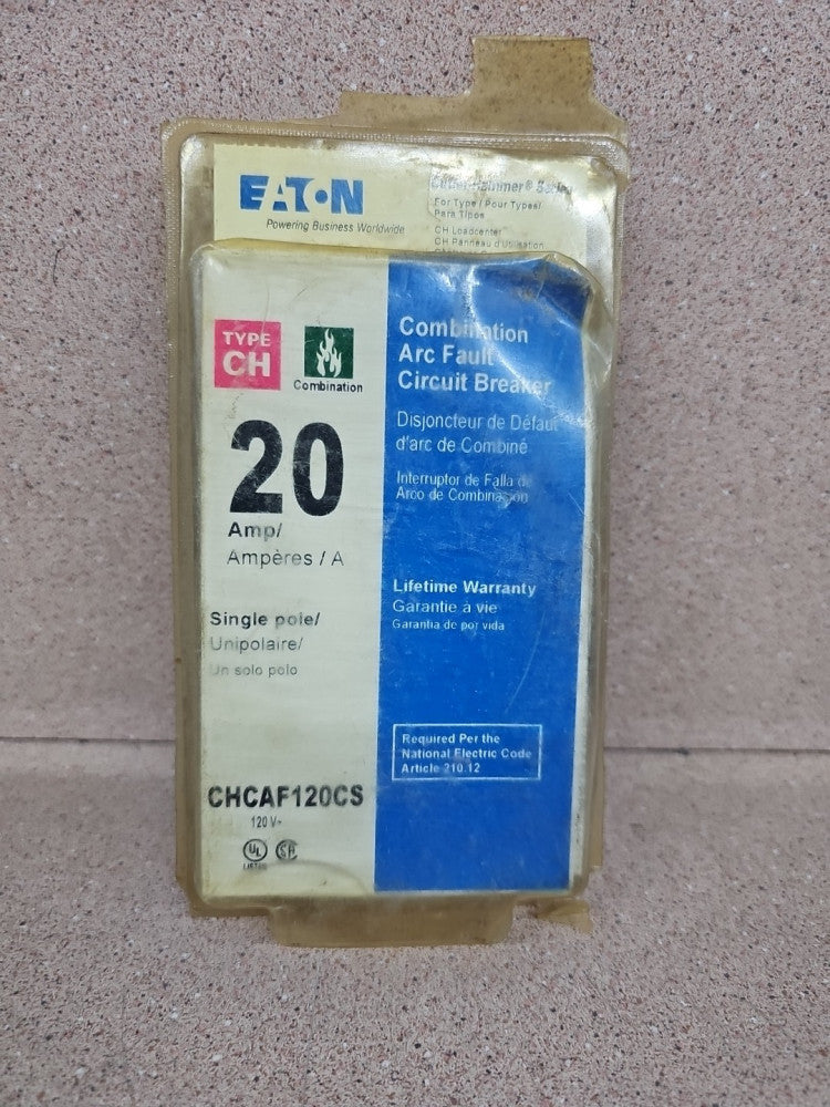 EATON CHCAF120CS 120V, Single Pole, Combination Arc Fault Circuit Breaker, NOS
