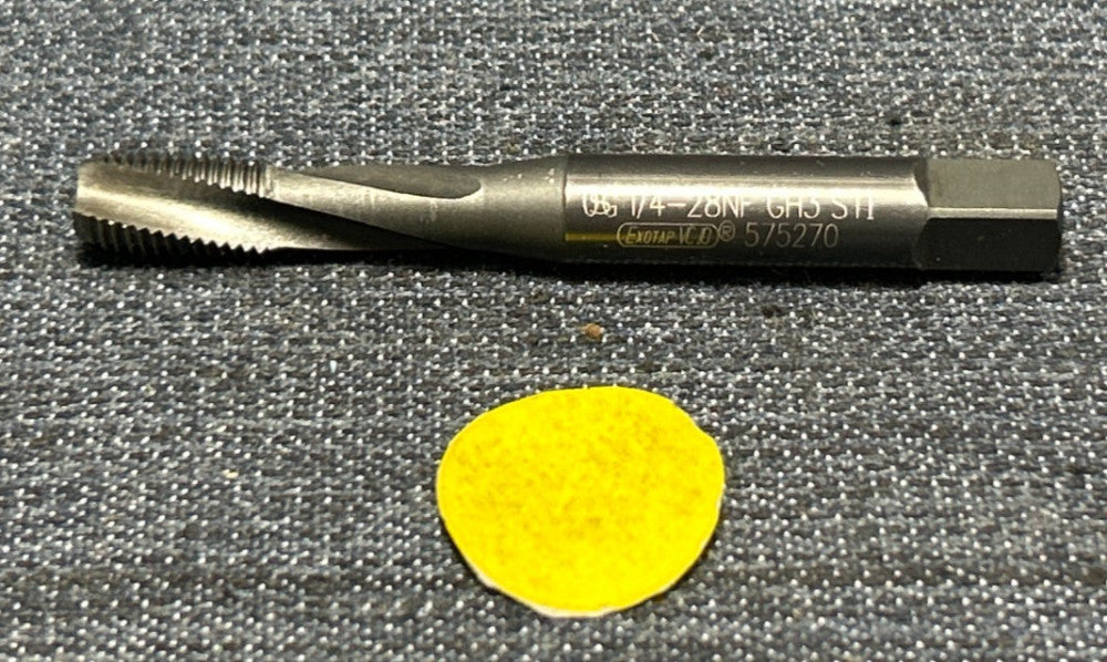 OSG HSS-V BOTTOMING SPIRAL TAP 575270 1/4-28NF GH3 STI 2-3/4" OAL
