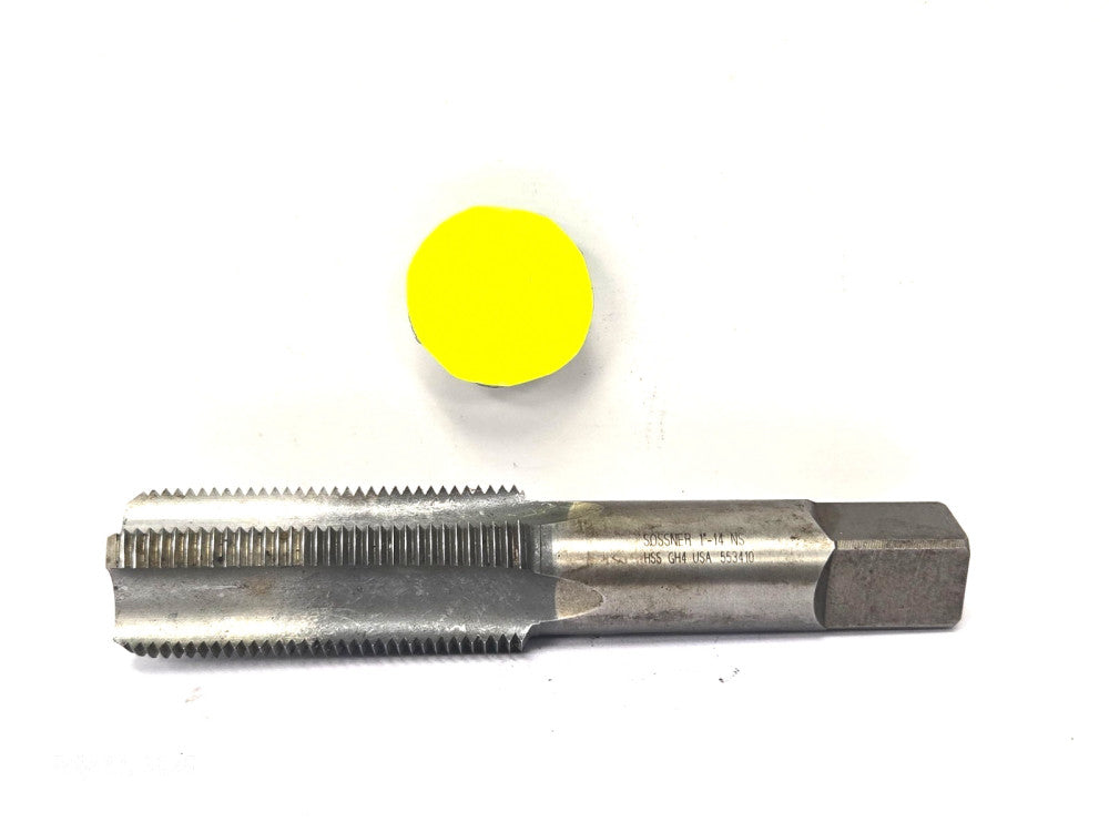 SOSSNER STRAIGHT FLUTE BOTTOMING CHAMFER TAP *** 1"-14; NS; GH4