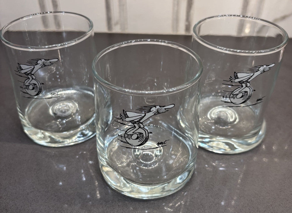 Set of 3 Vintage B.C. Comics Thor Caveman Ice Age Tumblers Glasses - Johnny Hart
