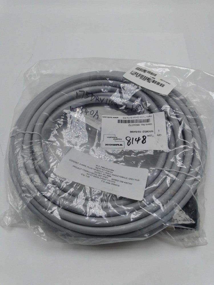 TURCK WKM 52-10/S496 SENSOR CABLE 6604772 10 METERS