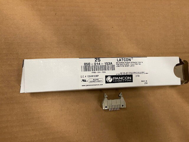 (25 Pack) Pancon 050-014-153A Latcon Header Straight Pin 14 POS Gold Plated