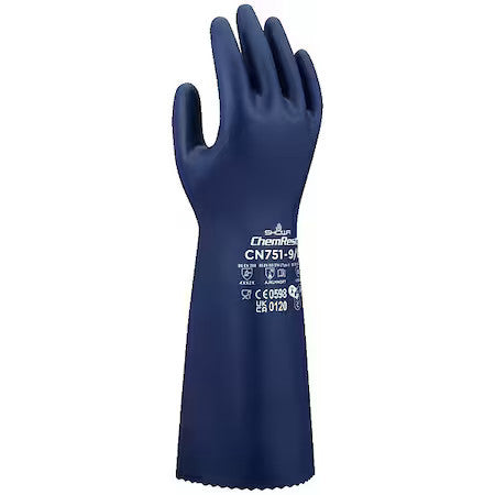 Showa Cn751xxl-11 Cn751 Chemical Resistant Gloves, Nitrile, 380 Mm L, 18.11