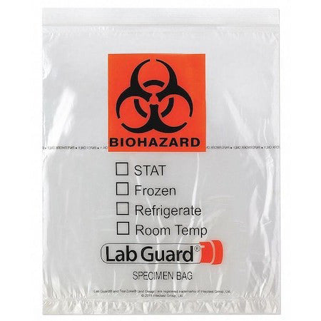 Medegen Medical Products 4916 Specimn Trnsprt Bag,12X15",Org/Clr,Pk500