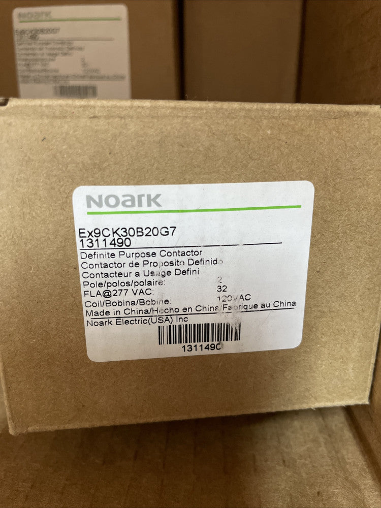 1- Noark EX9CK30B20G7 Def Purpose Contactor 1311490 2 Pole 30 Amp 120V Coil~ NEW