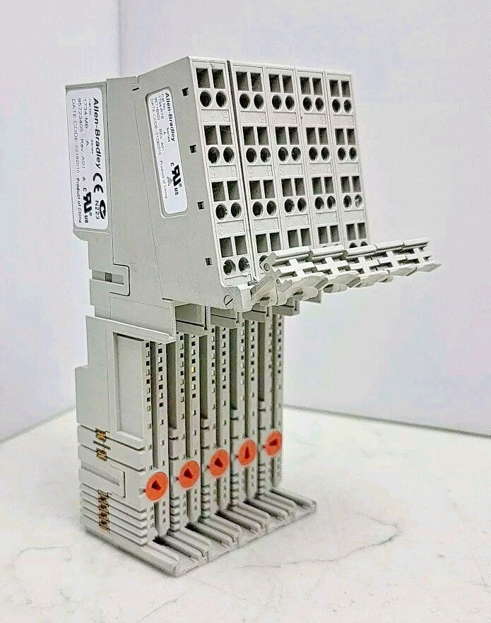 5 Pack Allen Bradley 1734-MB Point I/O Base 1734-MB w/ 1734- RTB Used