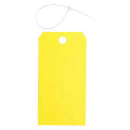 Brady 65350 Blank Shipping Tag, Polyester, 5-3/4" H X 3" W, Yellow, Rectangle,