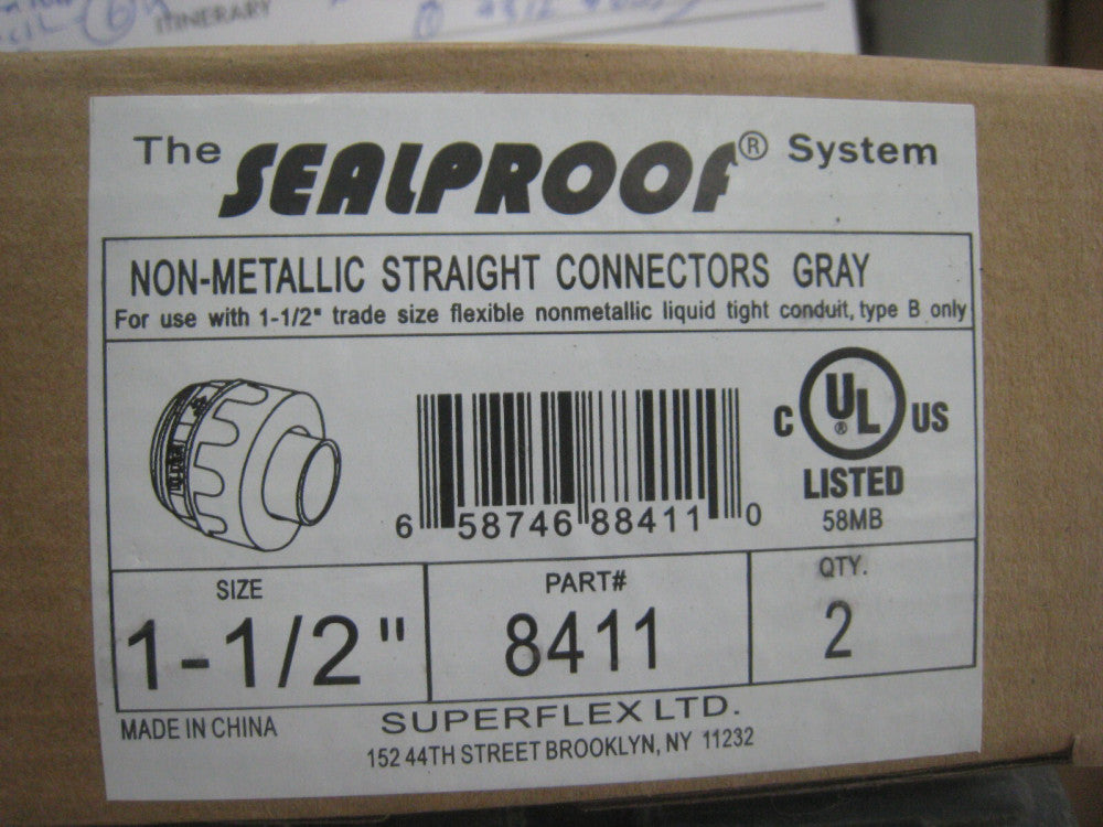 1-1/2" SEALPROOF Nonmetallic Liquid Tite Straight Electrical Conduit Fitting PR