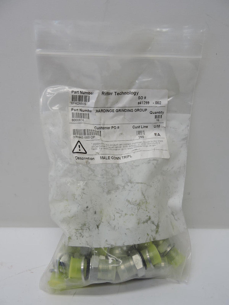 (16 Pack) GENUINE Parker 6F4OMXS Male Straight Adapter 3/8 JIC X 1/4 NEW